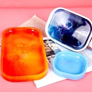Oval Tray Silicone Mold-Oval Storage Tray Mold-Oval Trinket Tray Mold-Jesmonite Terrazzo Tray Mold-Cement Plaster Tray Mold-Epoxy Resin Mold