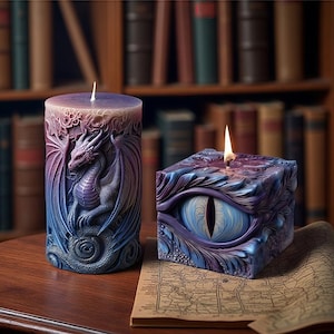 Molde de silicona para vela de dragón occidental, molde para vela de dragón volador, molde para vela de ojo de dragón, molde para vela de pilar en relieve, molde para decoración de velas míticas