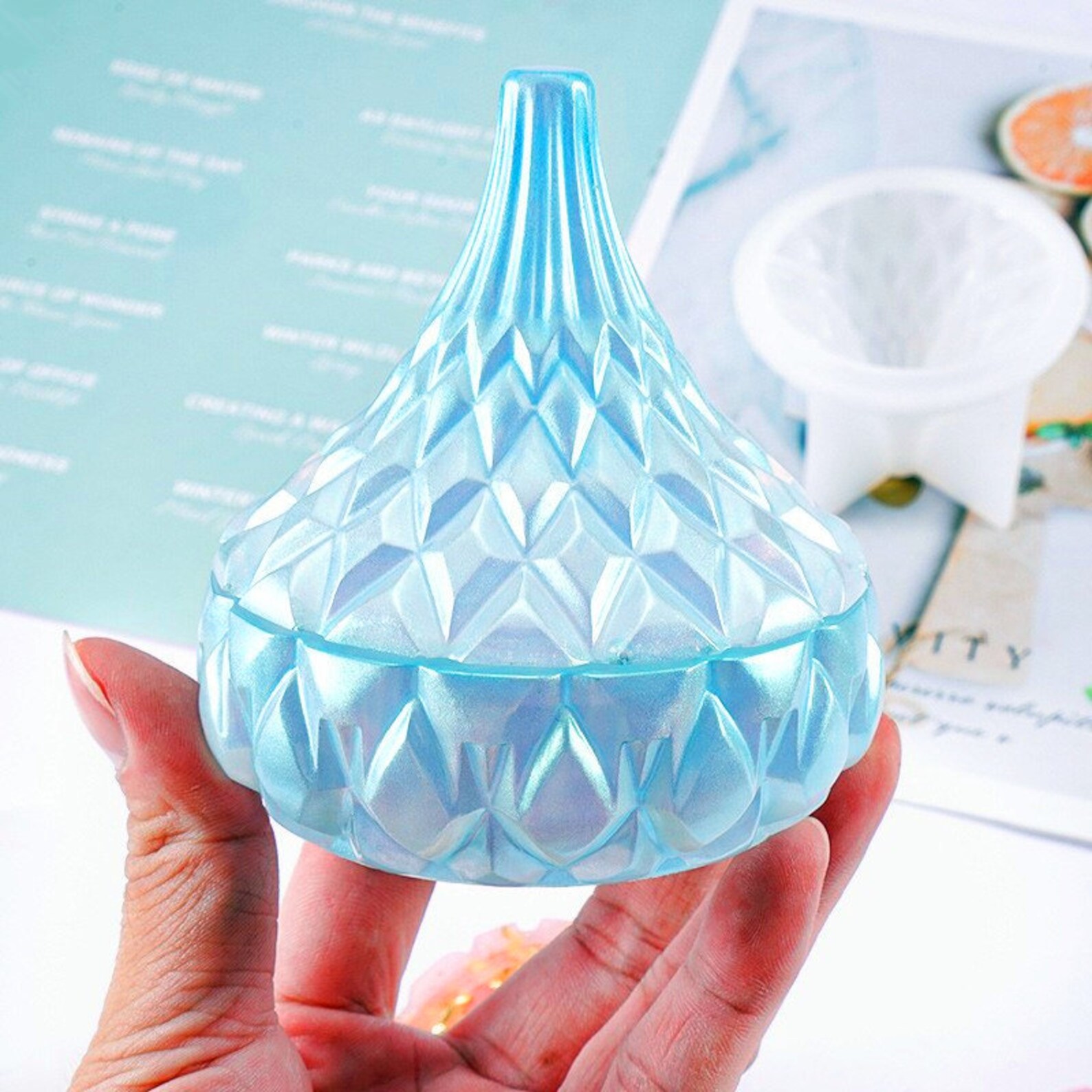 Crystal Teardrop Storage Box Resin MoldWater Drop Storage Etsy