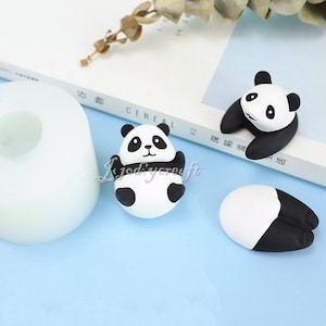 Carino Panda Silicone Mold-Cartoon Panda Resin Mold-Panda Keychain Mold-Profumato Intonaco Panda Mold-Car Dashboard Decor Mold-Stampi in resina epossidica