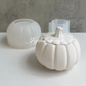 Cute Pumpkin Jar Silicone Mold-Pumpkin Candle Mold-Pumpkin Candle Holder Mold-Pumpkin Trinket Box Resin Mold-Concrete Cement Jesmonite Mold