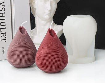 Silikonform Geometrische Kerze-Wassertropfen Kerzenform Gestreifte Stumpenkerzenform-Ästhetische Kerze Form-DIY Aromatherapie Gipsform