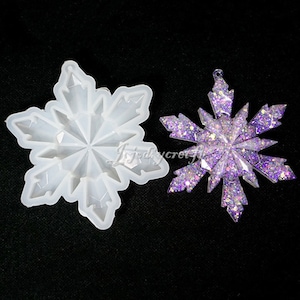 Snowflake Pendant Silicone Mold-Christmas Snowflake Resin Mold-Crystal Snowflake Keychain Mold-Silicone Mold for Snowflake-Resin Art Mold