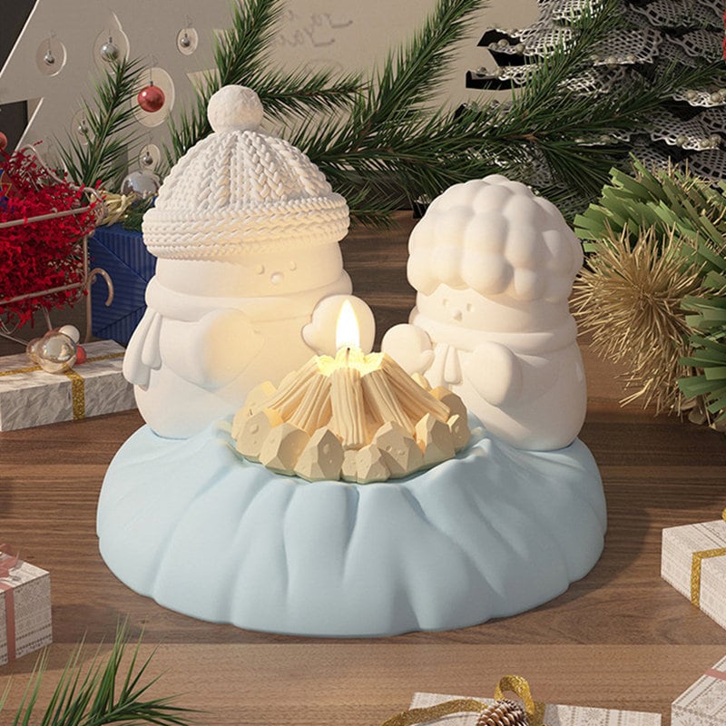 Moules à Bougies De Noël 3D En Forme De Bonhomme De Neige