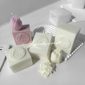 Love Soap Silicone Mold-Square Rectangle Soap Mold-Valentine Candle Mold-Aesthetic Candle Mold-Handmade Soap Bar Mold-Aroma Candle Soap Mold