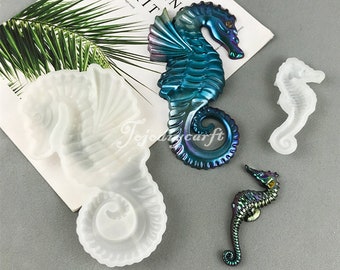 Grande ippocampo silicone stampo-cavalluccio marino resina stampo-cavalluccio marino portachiavi stampo-cavalluccio marino decorazione parete stampo-animale ciondolo stampo-resina epossidica stampo