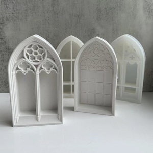 Cathedral Window Concrete Silicone Mold-Church Window Storage Box Mold-Jesmonite Tray Mold-Cement Plaster Art Mold-Epoxy Resin Mold