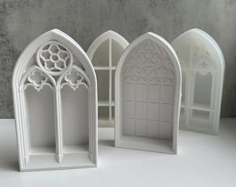 Cathedral Window Concrete Silicone Mold-Church Window Storage Box Mold-Jesmonite Tray Mold-Cement Plaster Art Mold-Epoxy Resin Mold