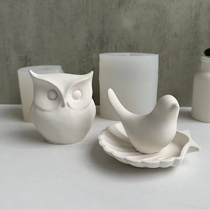 Cute Bird Owl Silicone Mold-Little Bird Mold-Animal Home Decor Mold-Concrete Cement Jesmonite Animal Mold-Epoxy Resin Crafts Mold