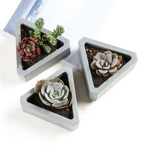 Triangle Flower Pot Silicone Mold-Small Triangle Planter Pot Mold-Succulent Planter Mold-Concrete Garden Planter Mold-Cement Plaster Mold