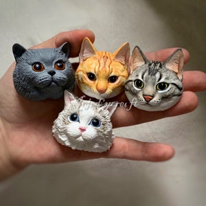 Cute Cat Head Silicone Mold-Animal Cat Resin Mold-Pet Ragdoll Cat Keychain Mold-Cat Fondant Cake Decor Mold-Scented Plaster Cat Mold