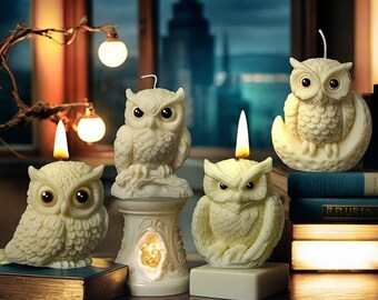 Animal Owl Silicone Mold-moon Owl Candle Mold-halloween Owl Candle
