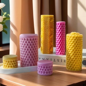 Bee Honeycomb Candle Silicone Mold-Honeycomb Candle Mold-Beehive Candle Mold-Beeswax Pillar Candle Mold-Aromatherapy Candle Soap Mold