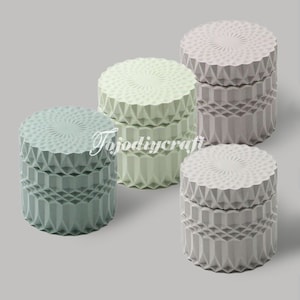 Round Concrete Candle Vessel Mold-Candle Jar Silicone Mold With Lid-Cement Flower Pot Mold-Jewelry Trinket Box Mold-Epoxy Resin Art Mold