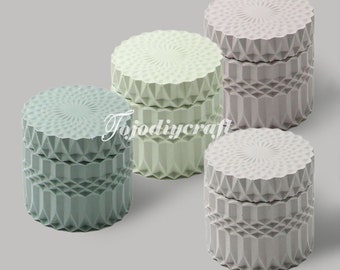 Round Concrete Candle Vessel Mold-Candle Jar Silicone Mold With Lid-Cement Flower Pot Mold-Jewelry Trinket Box Mold-Epoxy Resin Art Mold