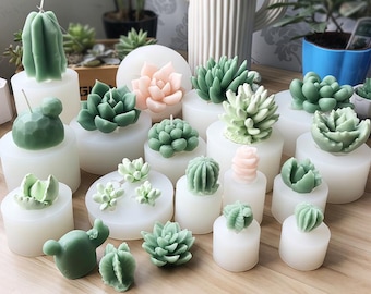 15 Styles Succulent Candle Silicone Mold-Succulent Plant Candle Mold-Cactus Garden Candle Mold-Aesthetic Soap Bar Mold-Soy Wax Candle Mold