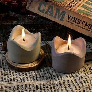 Small Candlestick Silicone Mold-Nordic Candle Holder Mold-Irregular Trinket Box Resin Mold-Concrete Candle Vessel Mold-Jesmonite Cement Mold