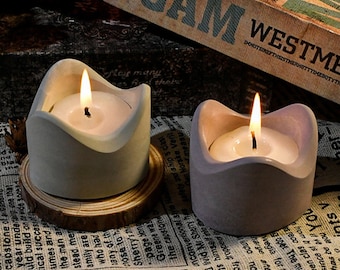 Small Candlestick Silicone Mold-Nordic Candle Holder Mold-Irregular Trinket Box Resin Mold-Concrete Candle Vessel Mold-Jesmonite Cement Mold