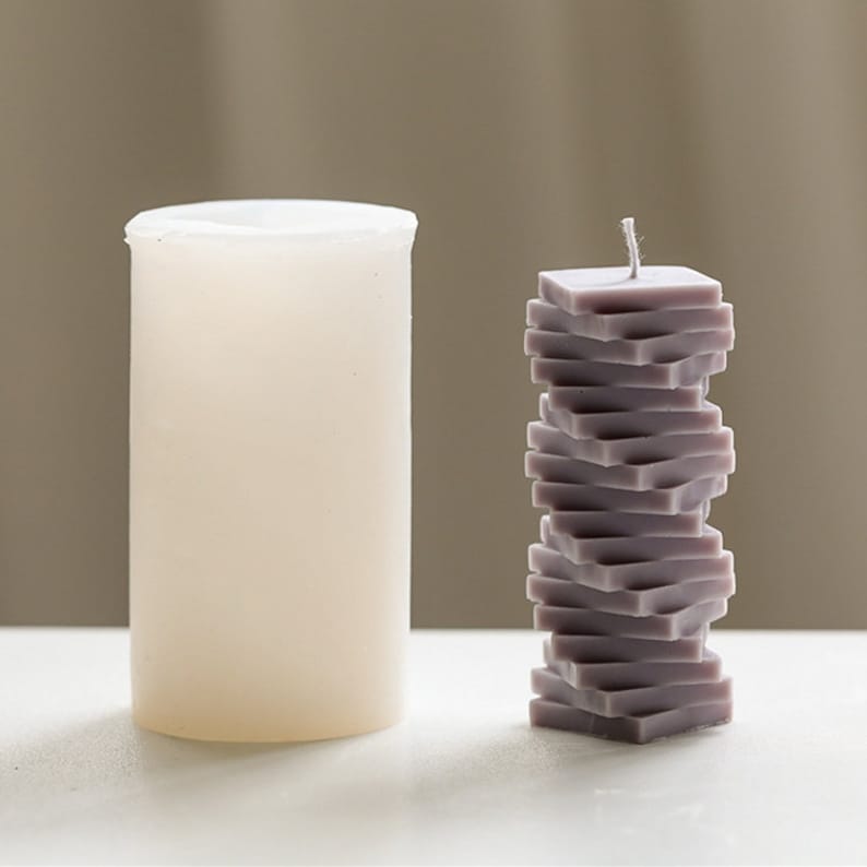 Spiral Square Candle Moldspiral Pillar Candle Moldsilicone Etsy