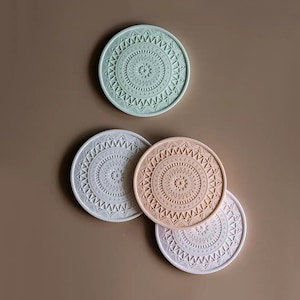 Pattern Round Coaster Cement Mold-Round Coaster Resin Mold-Silicone Coaster Mold-Tea Cup Holder Mold-Coaster Plaster Crafts Mold