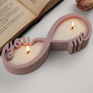 Container Candle Silicone Mold-You and Me Trinket Dish Mold-Ribbon Storage Tray Mold-Concrete Candle Vessel Mold-Plaster Resin Art Mold