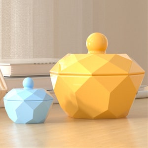 Candy Jar Silicone Mold-Octagon Ring Box Mold-Cement Plaster Candle Vessel Mold-Candle Jar Mold With Lid-Miniature Trinket Box Resin Mold
