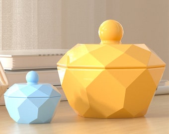 Candy Jar Silicone Mold-Octagon Ring Box Mold-Cement Plaster Candle Vessel Mold-Candle Jar Mold With Lid-Miniature Trinket Box Resin Mold