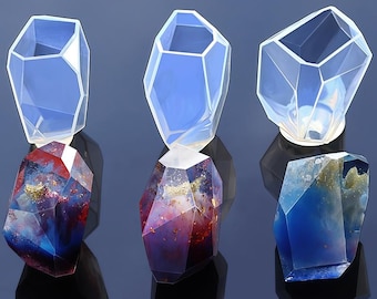Geometrische Edelstein Silikonform-Kristall Edelstein Harz Form-Unregelmäßige Stein Kerze Form-DIY Mikro Landschaft Dekor Form-Epoxidharz Kunst Form