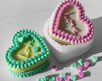 Herz Kuchen Fondant Silikonform-Creme Kuchen Kerze Form-Valentinstag Herz Kerze Form-Hochzeit Geburtstag Kerze Form-Schokoladen Kuchen Dekor Mould
