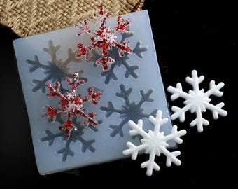 3 Stück Schneeflocken Silikonformen – Für Kerzen, Seife, Harz, Weihnachts-Deko | DIY Bastelformen