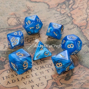7 Pcs Dados Poliédricos Molde de Silicona-DND Dados Molde Set-RPG Dados Molde Set-Juego de Roles Dados Molde Set-Mazmorras y Dragones Molde de Dados