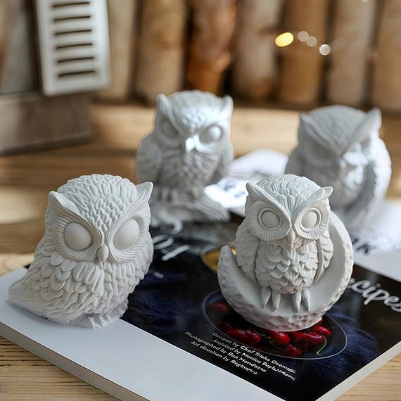 Animal Owl Silicone Mold-moon Owl Candle Mold-halloween Owl Candle