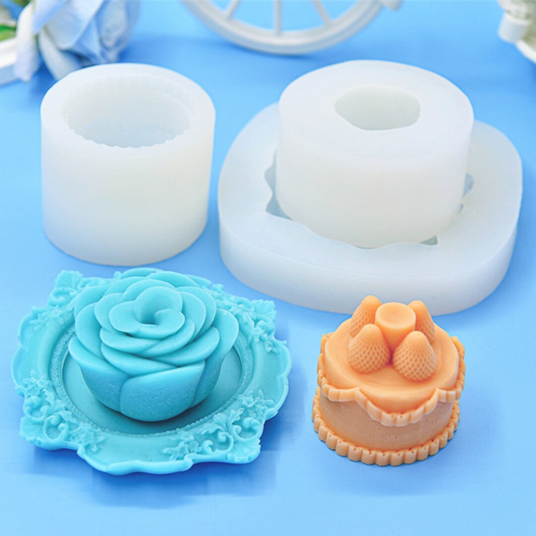 3D Rose Candle Silicone Moldstrawberry Cake Candle Moldrose Etsy