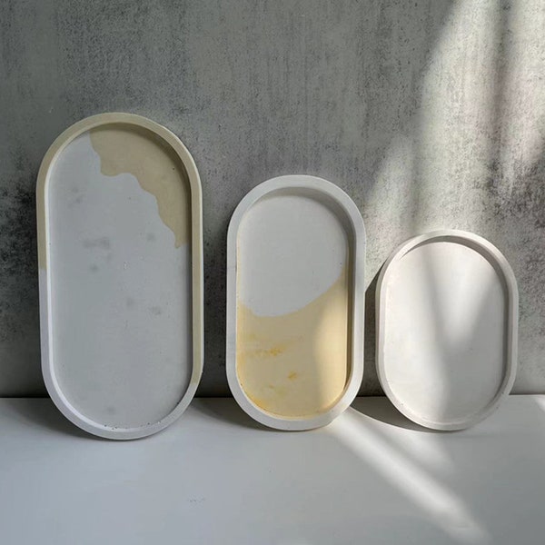 Oval Tray Silicone Mold-Oval Flower Pot Base Molds-Jewelry Tray Home Decor Mold-Concrete Cement Jesmonite Tray Mold-Resin Dish Plate Mold