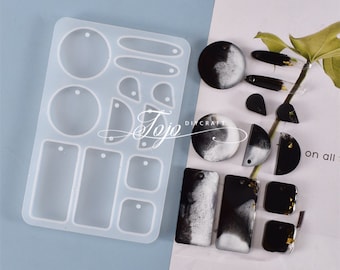 Geometric Earring Pendant Mold-Earrings Resin Mold-Silicone Earring Mold-Creative Pendant Decor Mold-Epoxy Resin Mold for Jewelry