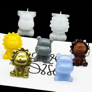 Cartoon Tier Silikonform-Nilpferd Löwe Schlüsselbund Form-Tier Schmuck Anhänger Form-DIY Aromatherapie Gips Form-Epoxidharz Kunst Formen