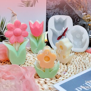 Midnadiy 3 Pièces Moule En Silicone Fleurs, Moules Souples En Silicone