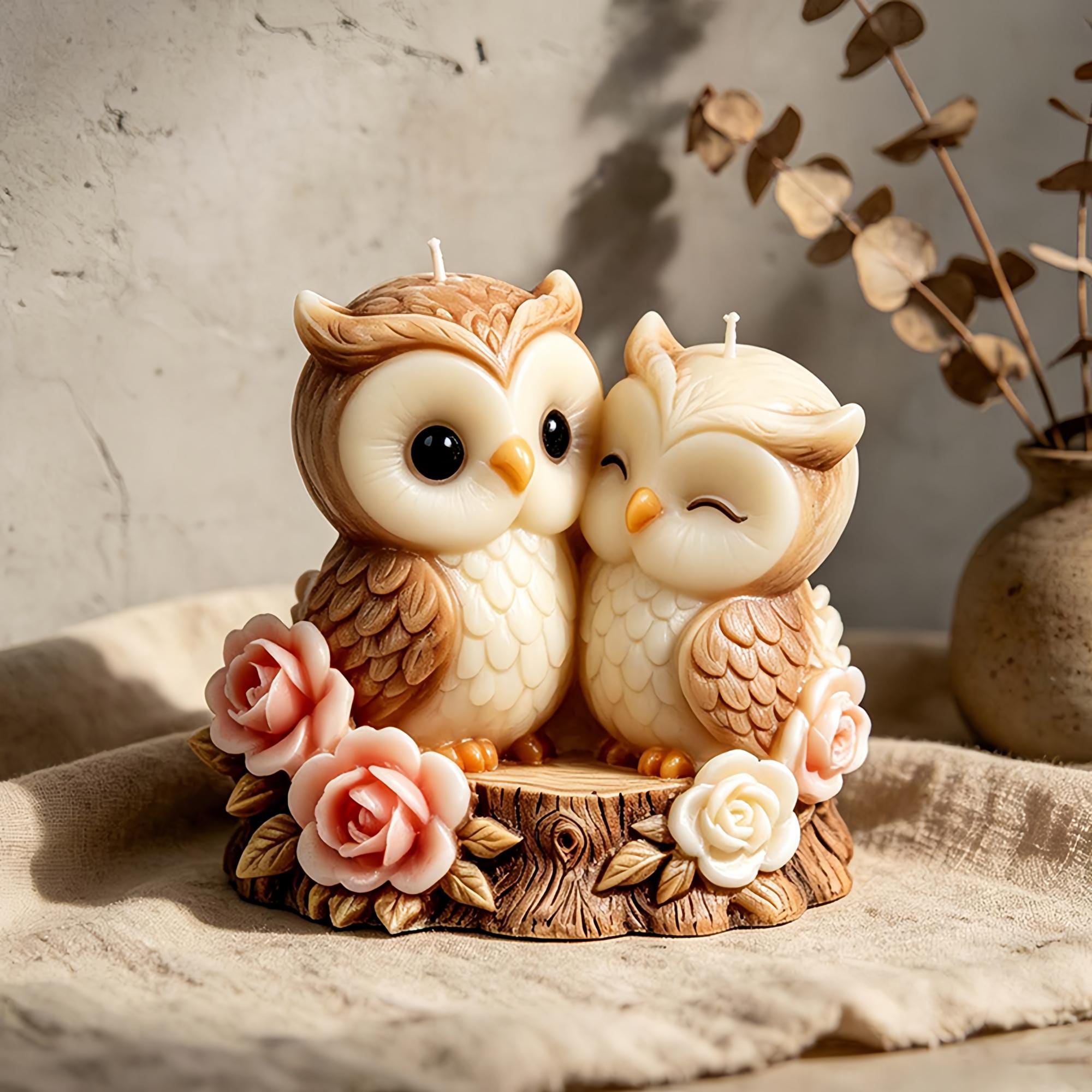 Couple Owl Silicone Mold-nordic Owl Candle Mold-valentine Animal