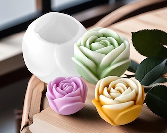 3D Valentine Rose Silicone Mold-Beautiful Rose Candle Mold-Natural Flower Resin Mold-Flower Shaped Soap Mold-Concrete Rose Art Mold
