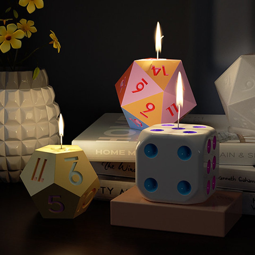 Large Dice Candle Silicone Molddice Resin Moldpolygonal Dice Candle