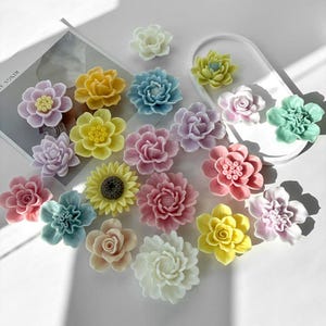 8 Styles Flower Silicone Mold-Natural Flower Candle Mold-Rose Peony Candle Mould-Beautiful Flower Resin Mold-DIY Aromatherapy Plaster Mold