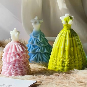 15 Styles Wedding Dress Silicone Mold-Princess Dress Candle Mold-Bridal Dress Resin Mold-Aesthetic Art Mold-DIY Aromatherapy Plaster Mold