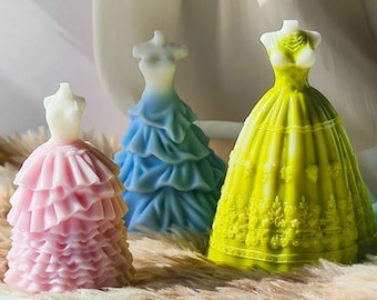 15 Styles Wedding Dress Silicone Mold-Princess Dress Candle Mold-Bridal Dress Resin Mold-Aesthetic Art Mold-DIY Aromatherapy Plaster Mold
