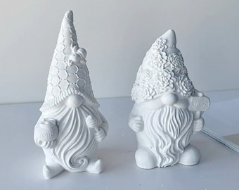 3D Christmas Gnome Candle Silicone Mold-Honey Bee Gnome Candle Mold-Honeycomb Gnome Candle Mold-Beeswax Candle Mold-Aroma Plaster Gnome Mold
