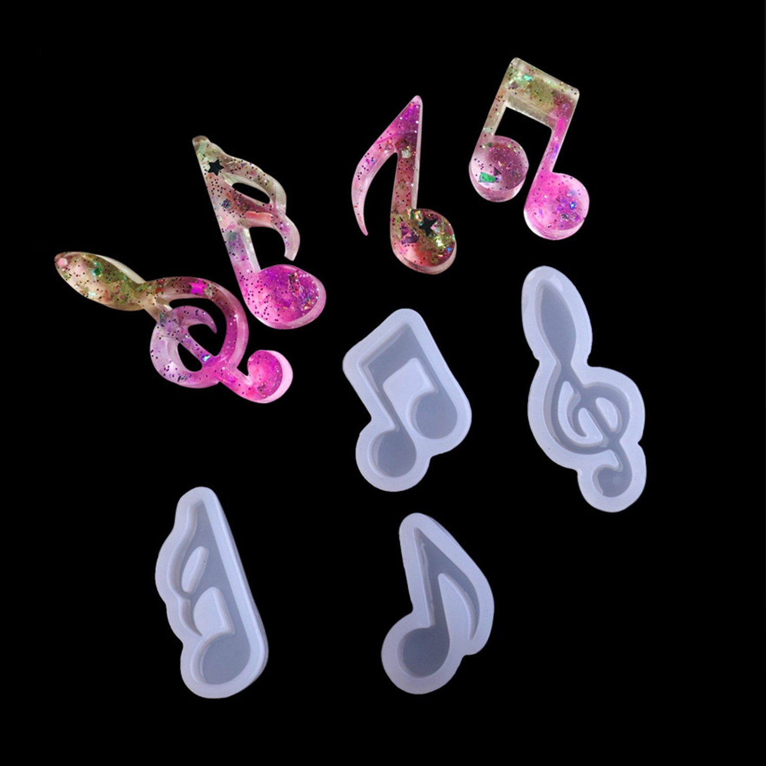 150x Music Notes Resin Fillers Musical Note Resin Fillers Zinc Alloy Epoxy  Resin