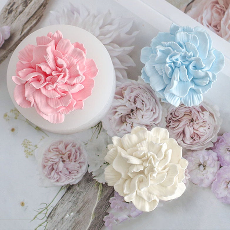 Carnation Flower Mold 3D Flower Silicone Mold Aromatherapy Candle Mold  Plaster Mold, Craft Supplies 