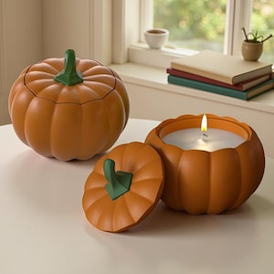 Large Pumpkin Jar Silicone Mold-Pumpkin Jar Mold With Lid-Pumpkin Box Resin Mold-Concrete Candle Vessel Mold-Cement Jesmonite Pot Mold