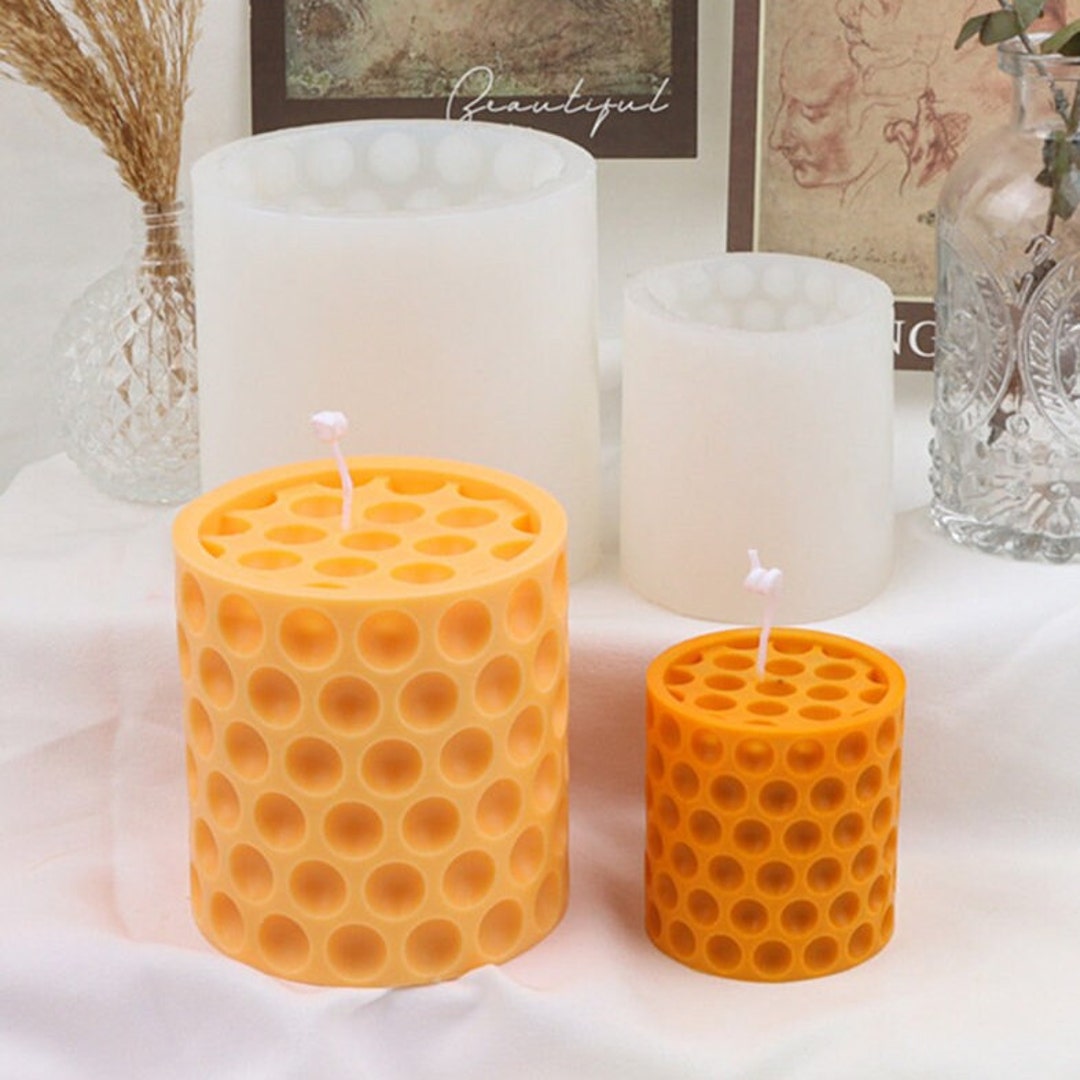 DIY Candle Mold Pillar Candle Beehive Bee Beekeeper Make Your Own Candles Pour Candle Mold Silicone Beeswax Candle Mold Gift Idea