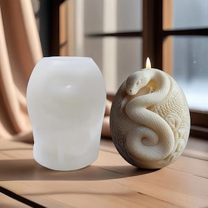 Snake Egg Candle Silicone Mold-Spirit Snake Candle Mold-Halloween Snake Candle Mold-Easter Egg Candle Mold-Beeswax Pillar Candle Mold