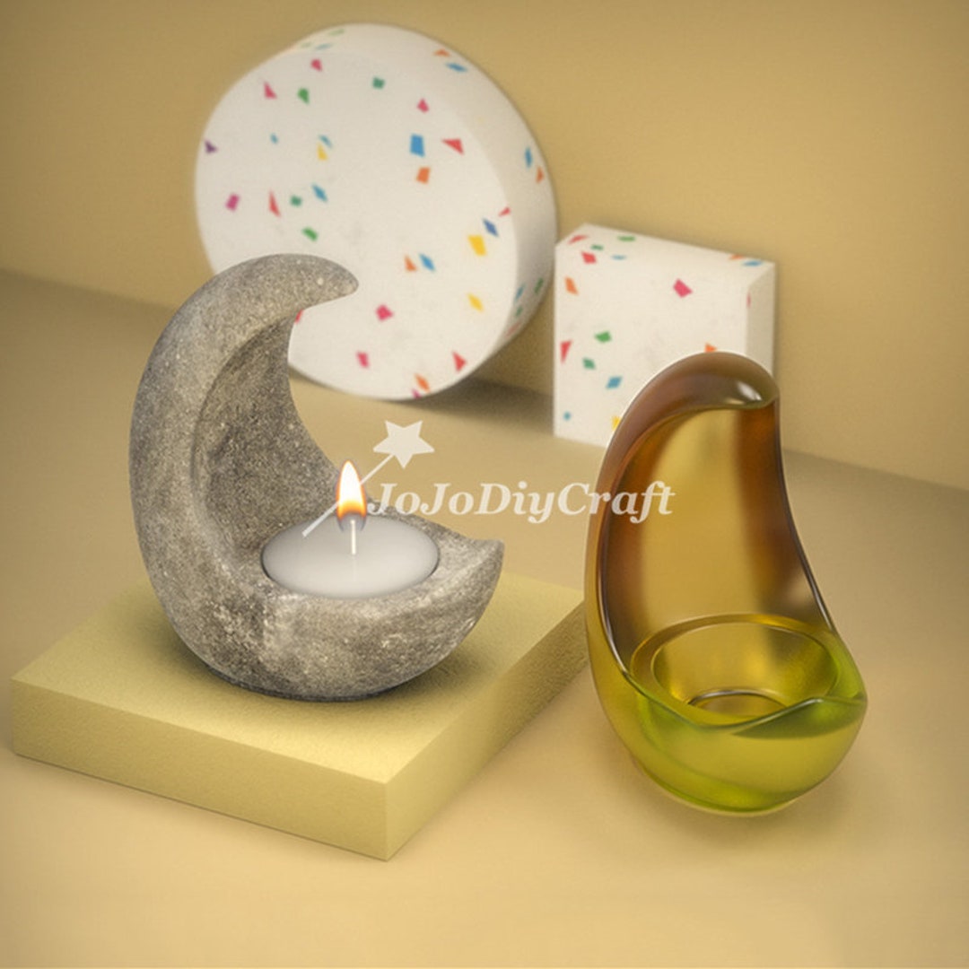 Moon Candlestick Holder Moldmoon Candle Holder Resin Moldtealight Holder Moldtea Light Holder